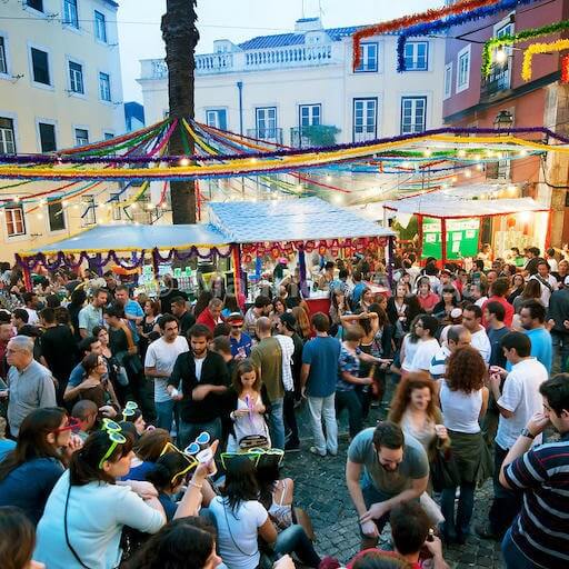 Fêtes des Saints Populaires dans le quartier l'Alfama à Lisbonne